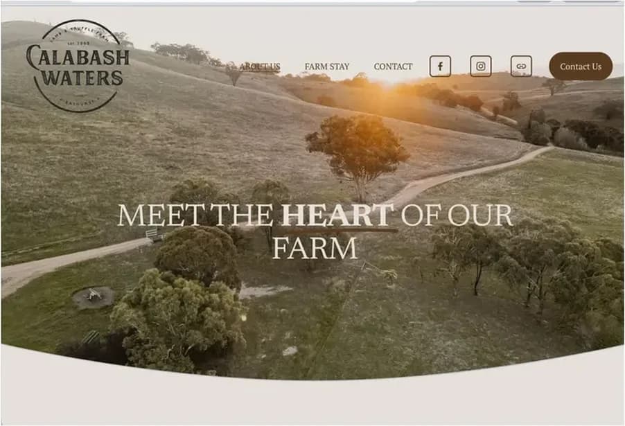 Calabash Waters, squarespace website design by MISO Studio for a business in Bathurst, NSW