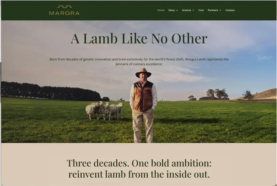 Margra Lamb, wordpress website refresh by MISO Studio for a business in Bathurst, NSW
